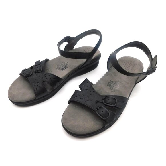 SAS Soft Step TriPad Comfort Black Duo Sandals Women Size 6 Slingback - Picture 1 of 8